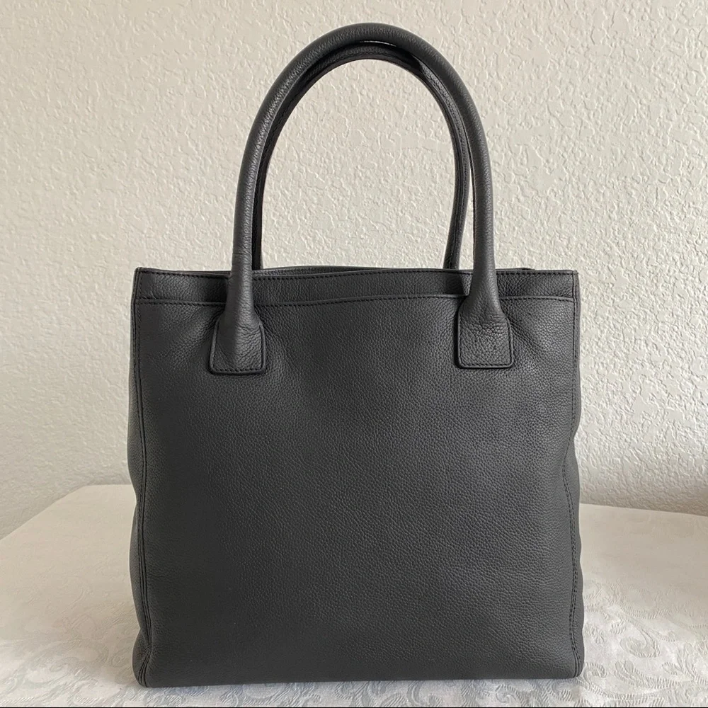 chanel black CC executive tote